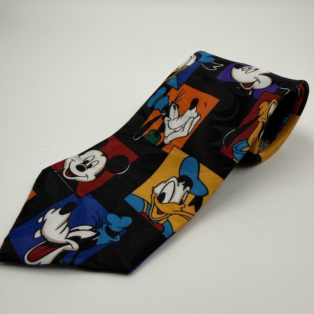 Vintage Disney Mickey Unlimited Tie Mens One Size Multicolor Characters USA